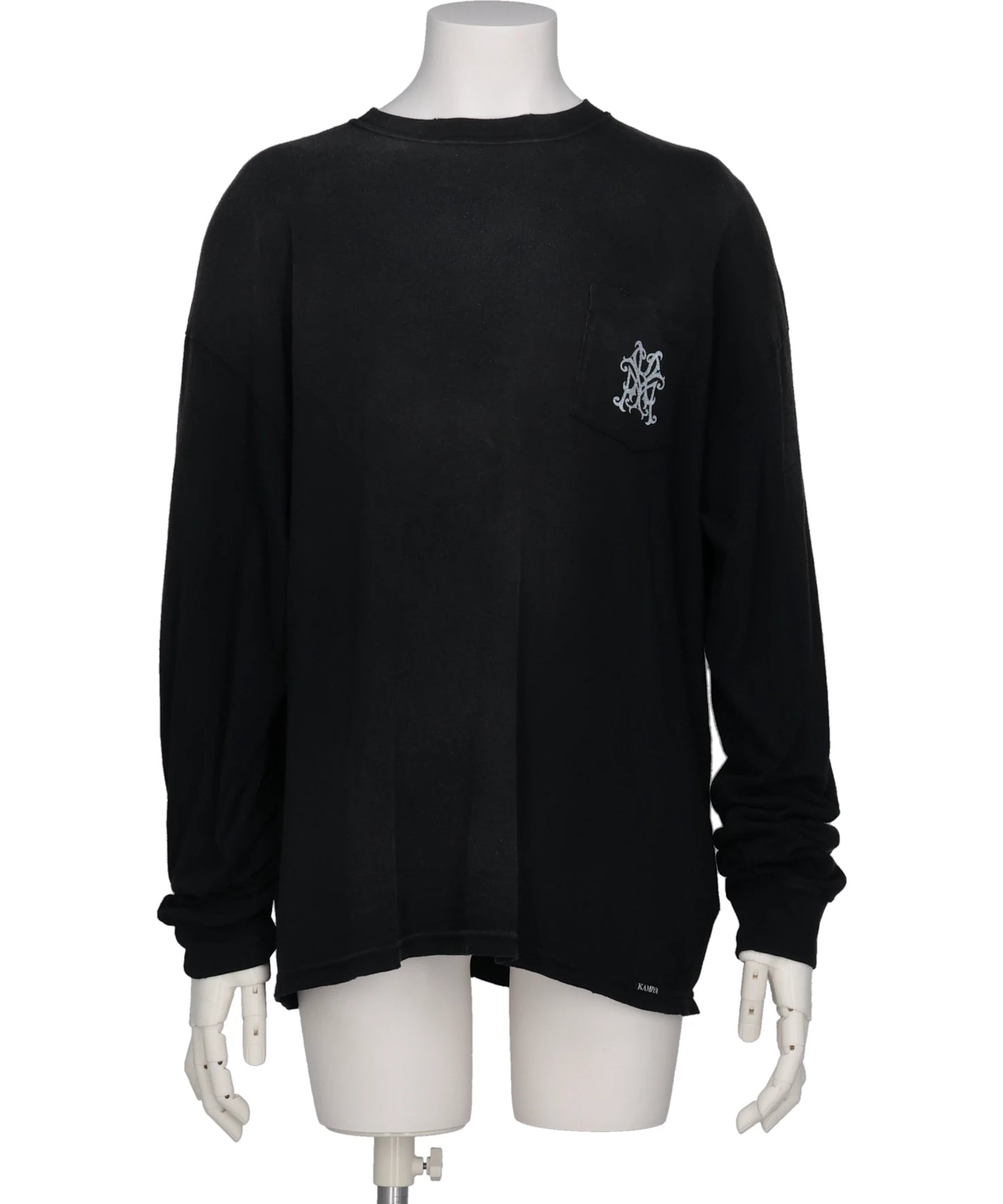 “MESSENGER BIRD”DISTRESSED L/S POCKET TEE