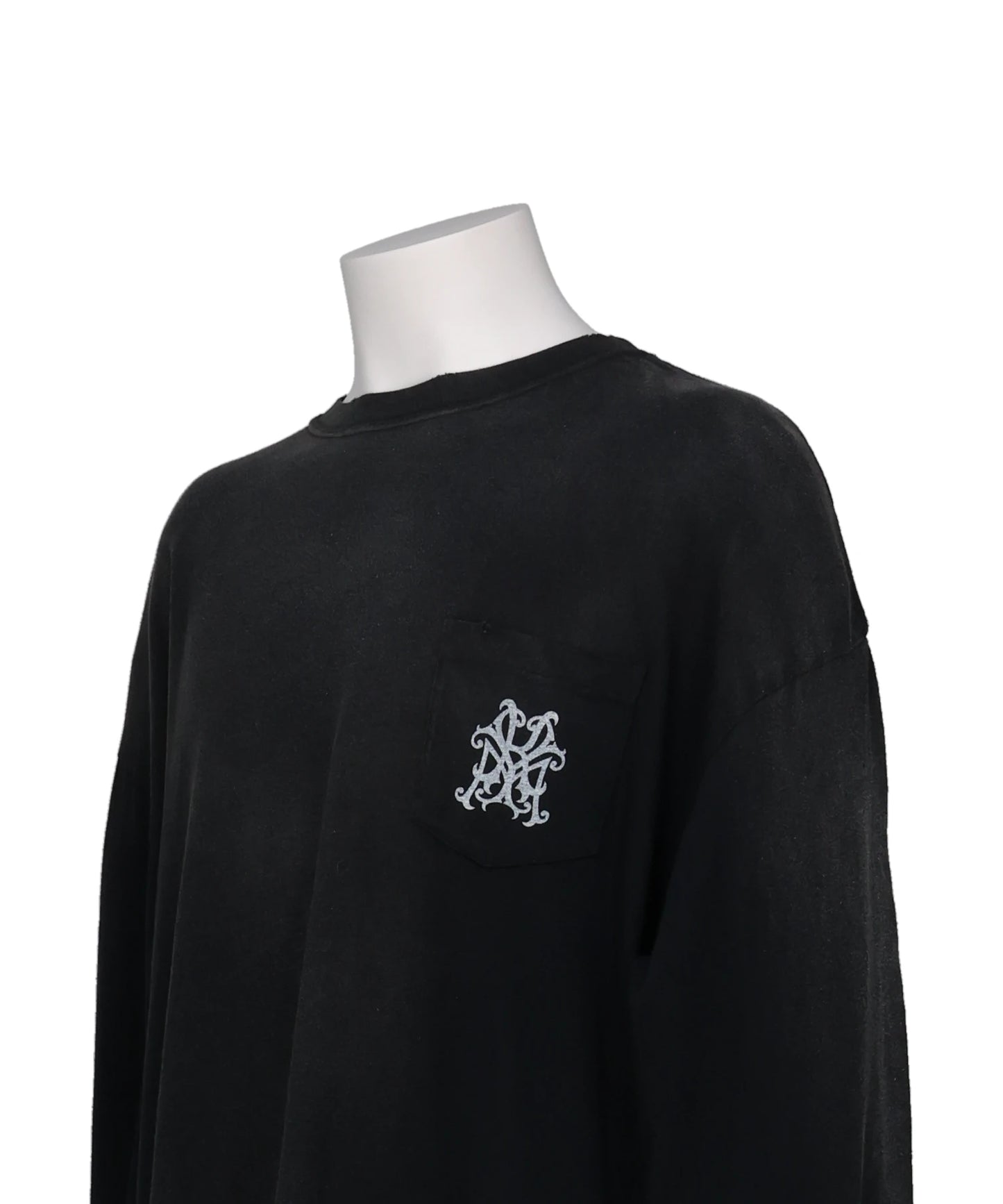 “MESSENGER BIRD”DISTRESSED L/S POCKET TEE