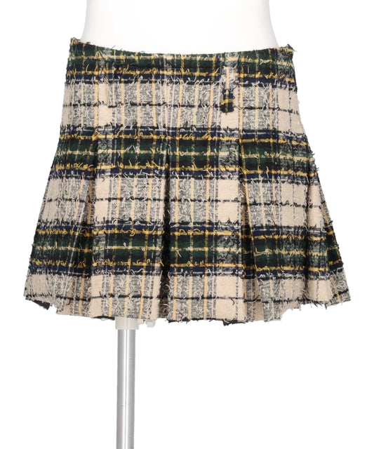SHAGGY PLAID SKIRT