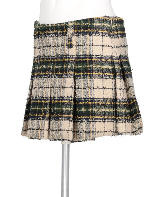 SHAGGY PLAID SKIRT