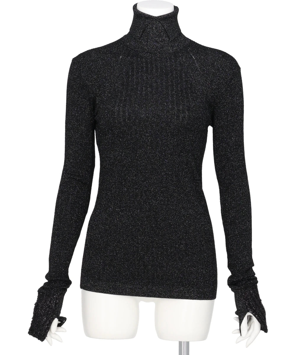 SHIMMER TURTLE NECK TIGHT KNIT