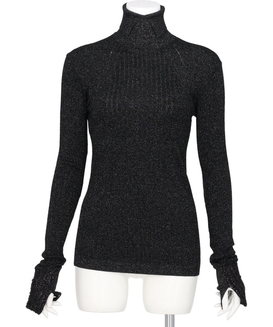 SHIMMER TURTLE NECK TIGHT KNIT