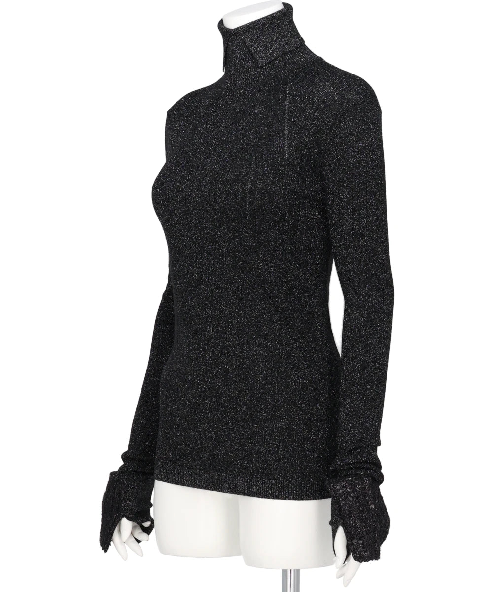 SHIMMER TURTLE NECK TIGHT KNIT