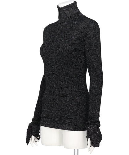 SHIMMER TURTLE NECK TIGHT KNIT