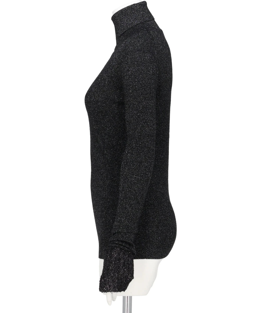 SHIMMER TURTLE NECK TIGHT KNIT