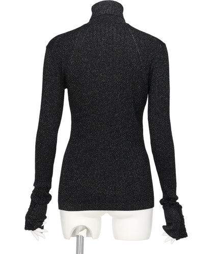 SHIMMER TURTLE NECK TIGHT KNIT
