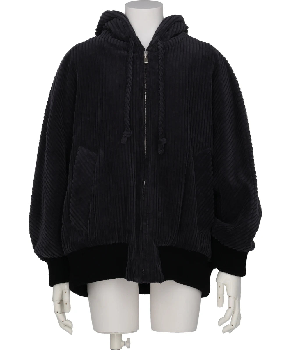 HOODED BLOUSON IN COTTON CORDUROY