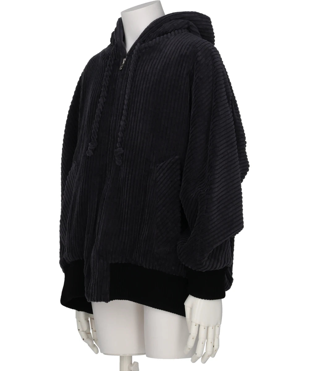 HOODED BLOUSON IN COTTON CORDUROY