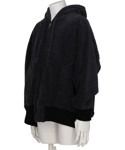 HOODED BLOUSON IN COTTON CORDUROY