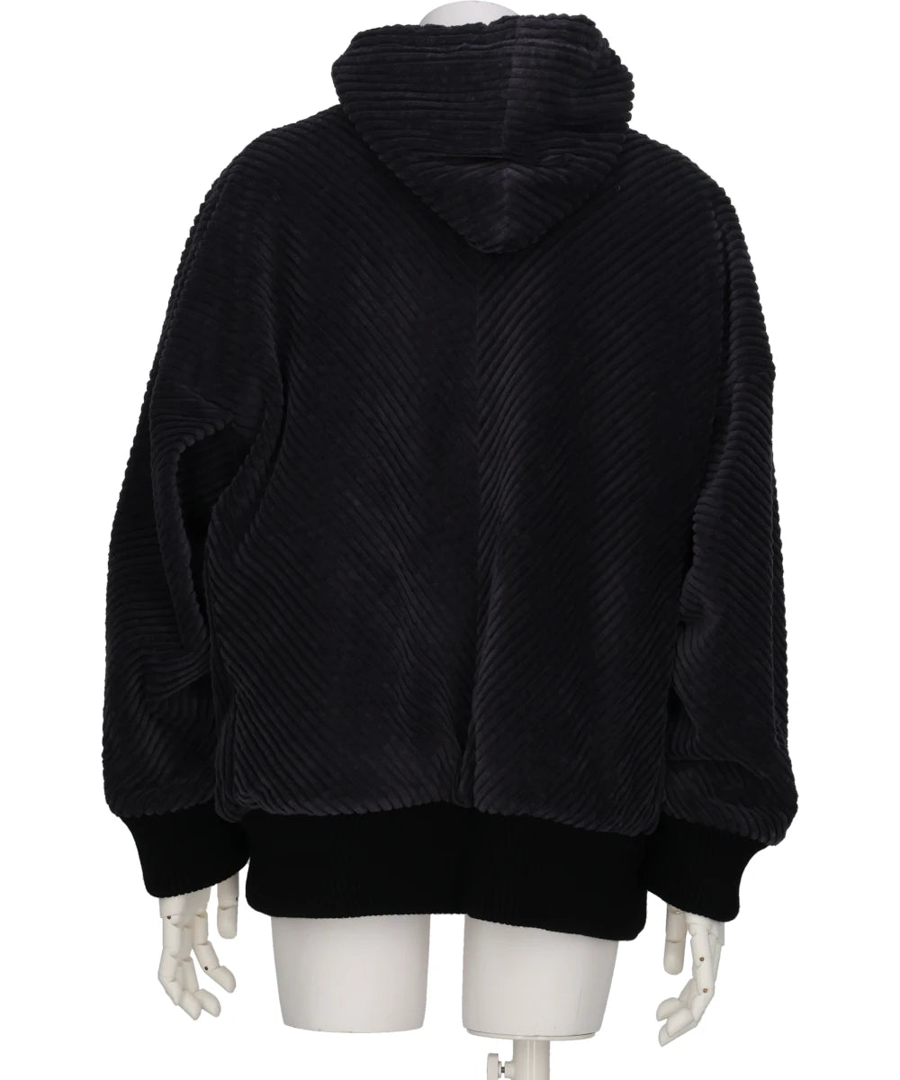HOODED BLOUSON IN COTTON CORDUROY