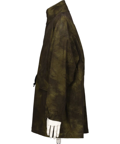 FLOCKING ECO LEATHER COAT