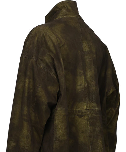 FLOCKING ECO LEATHER COAT