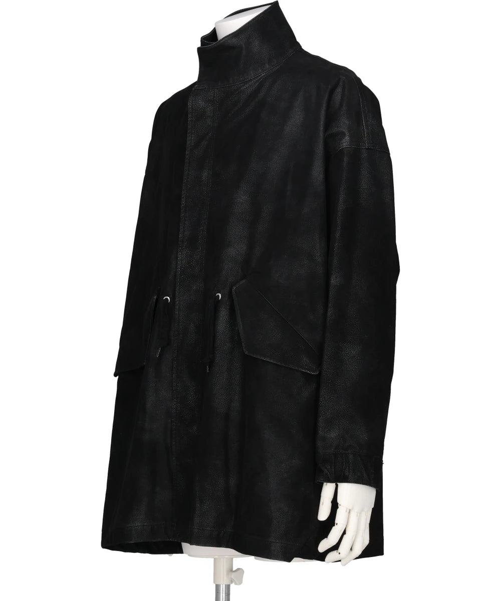 FLOCKING ECO LEATHER COAT