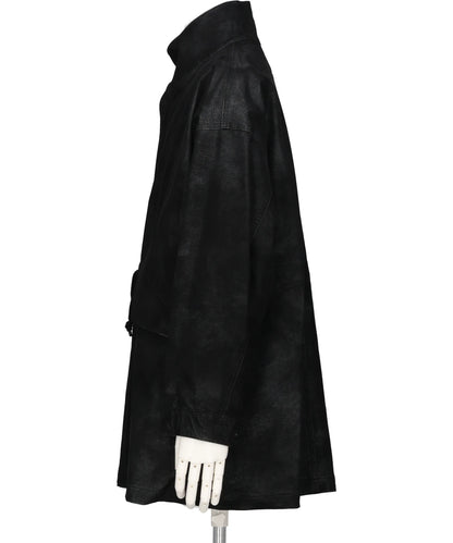 FLOCKING ECO LEATHER COAT