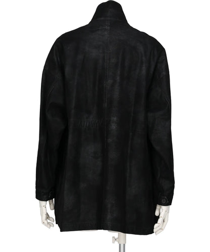 FLOCKING ECO LEATHER COAT