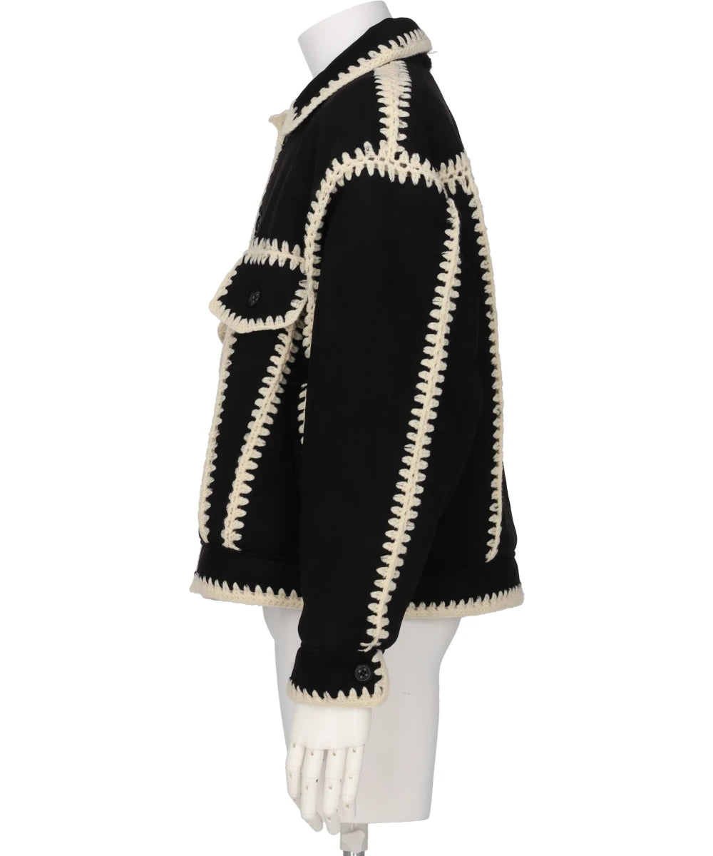 HAND KNITTING BOA BLOUSON