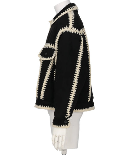 HAND KNITTING BOA BLOUSON