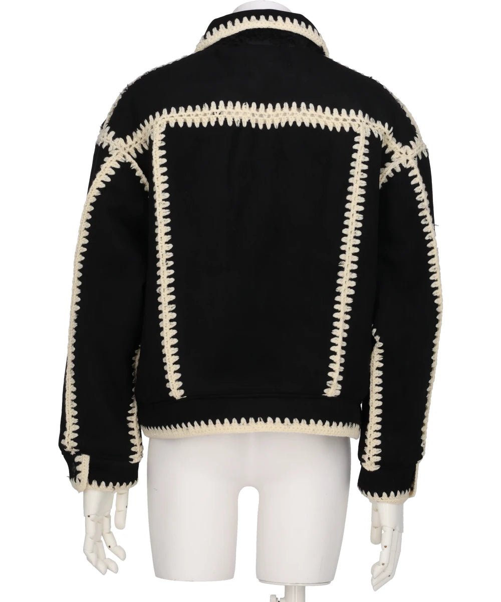 HAND KNITTING BOA BLOUSON