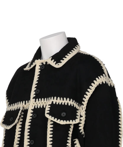 HAND KNITTING BOA BLOUSON