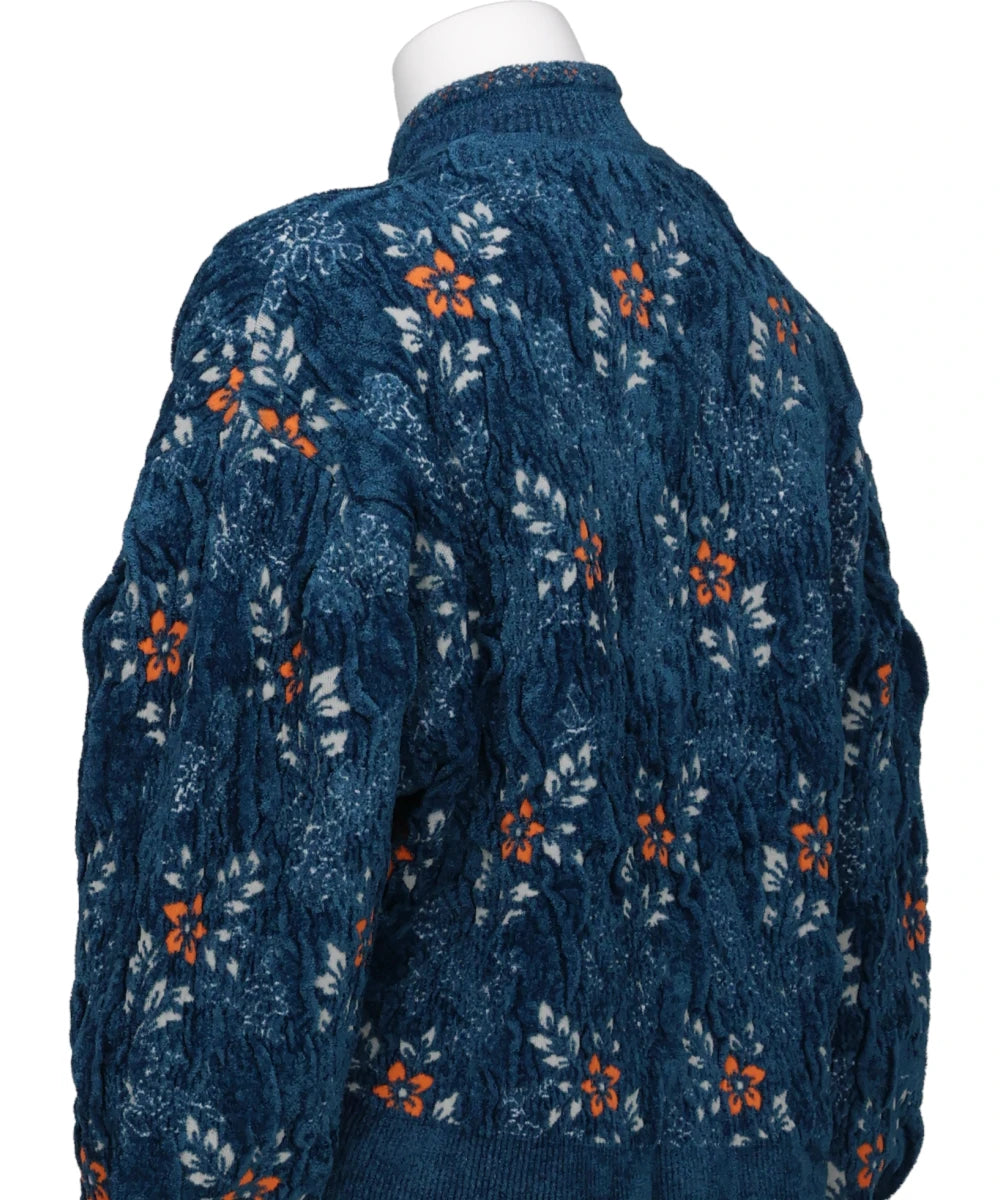 Mame Kurogouchi(マメクロゴウチ)FLORAL MOTIF CHENILLE KNITTED CARDIGAN