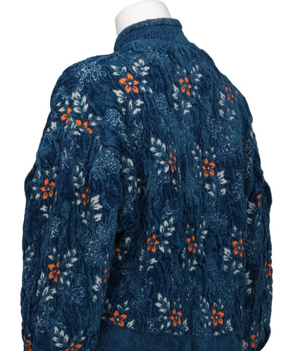 Mame Kurogouchi(マメクロゴウチ)FLORAL MOTIF CHENILLE KNITTED CARDIGAN