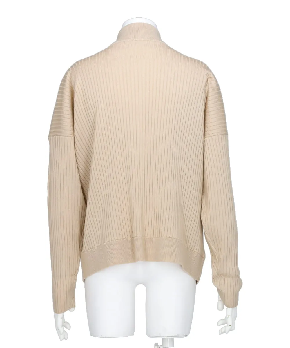 HIGH NECK ZIP-UP KNIT