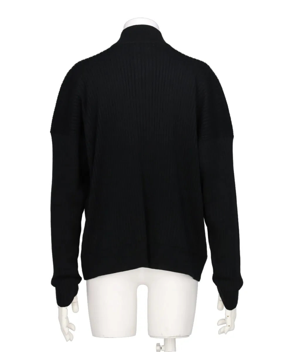 HIGH NECK ZIP-UP KNIT