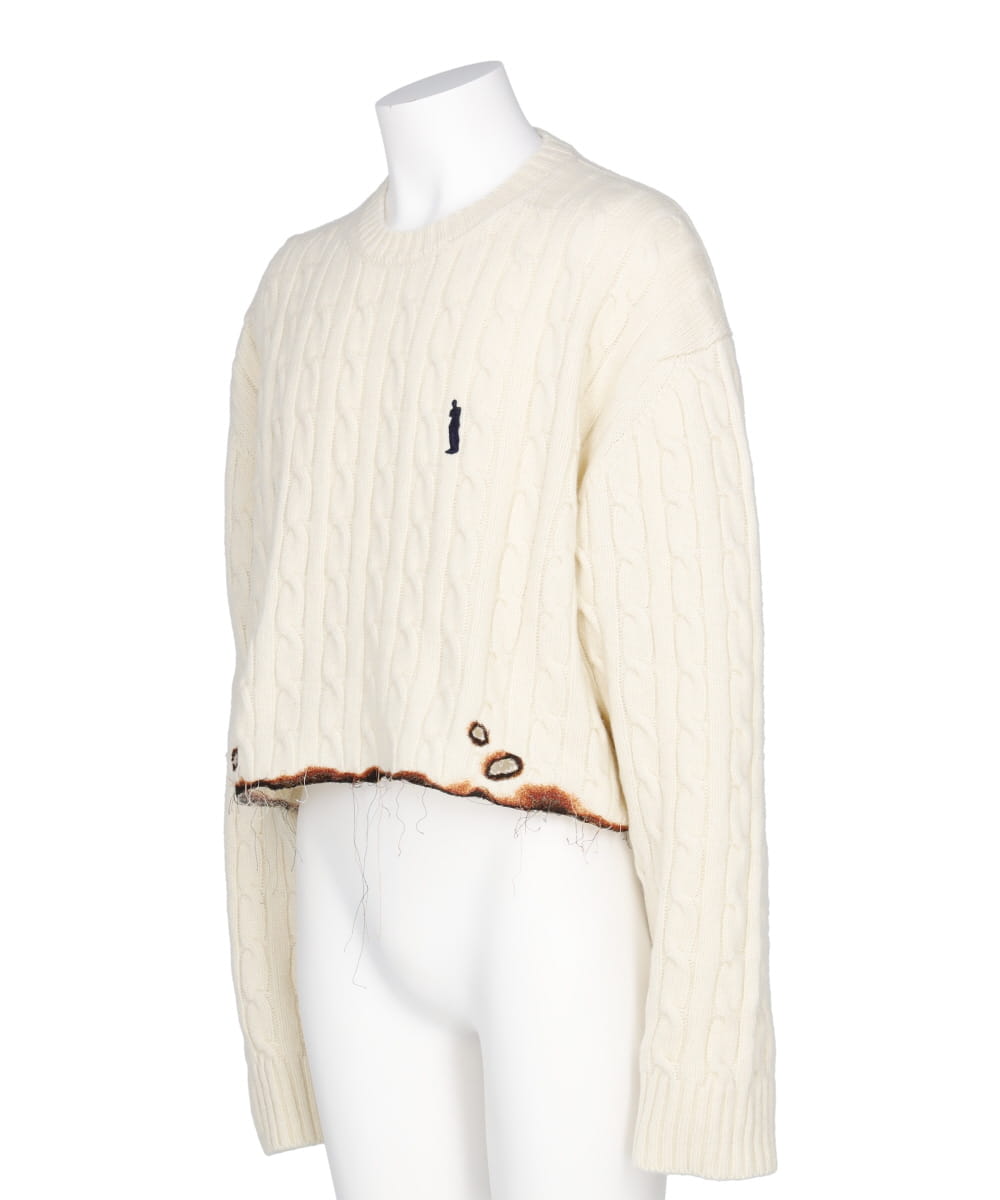BURNING EMBROIDERY KNIT PULLOVER