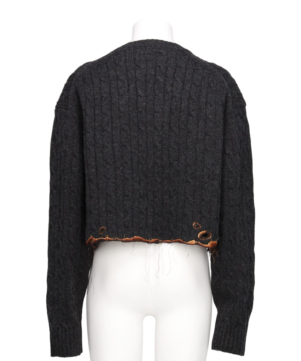 BURNING EMBROIDERY KNIT PULLOVER