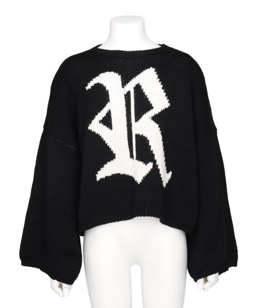 BULKY KNIT SWEATER WOTH R JACQUARD