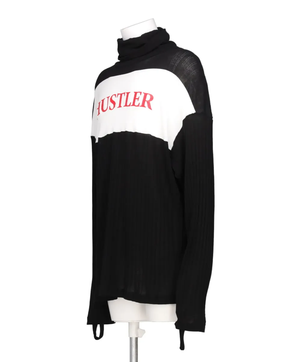 "HUSTLER" TURTLE NECK TEE