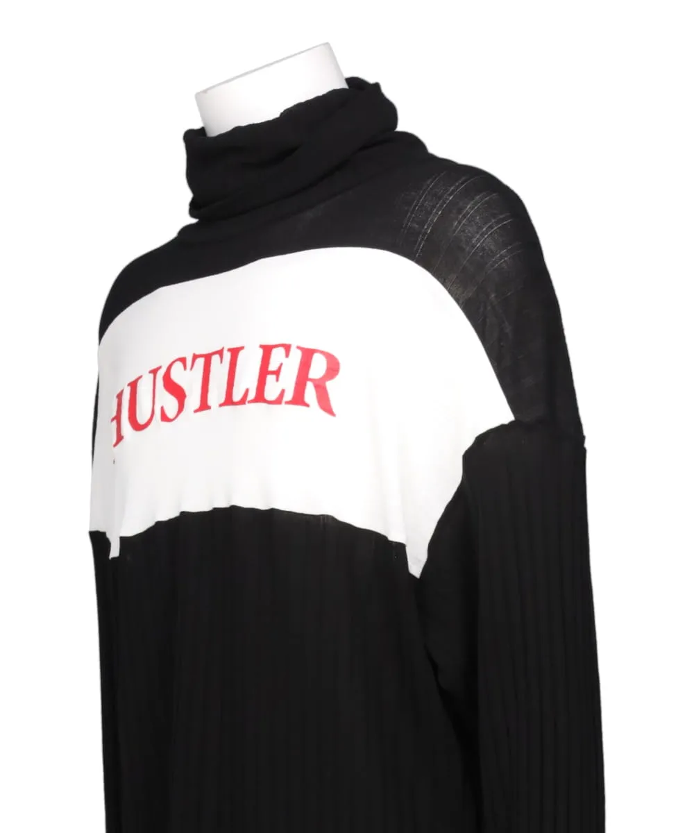 "HUSTLER" TURTLE NECK TEE