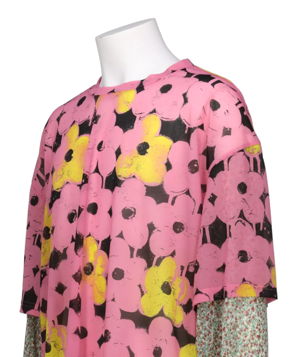 DOCKING SHEER FLOWER LONG SLEEVE T-SHIRT