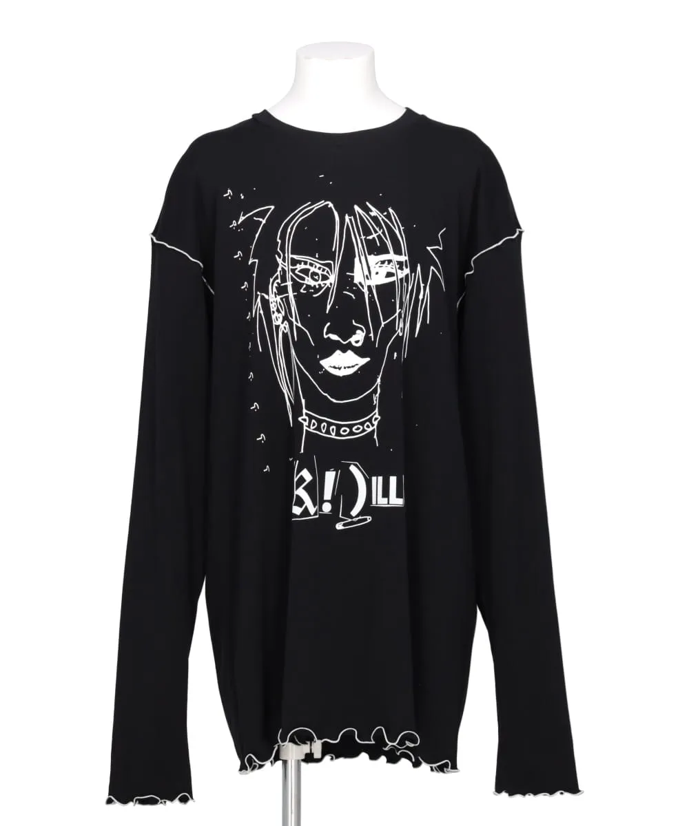 PUNK GIRL RIB KNIT LONG SLEEVE T-SHIRT