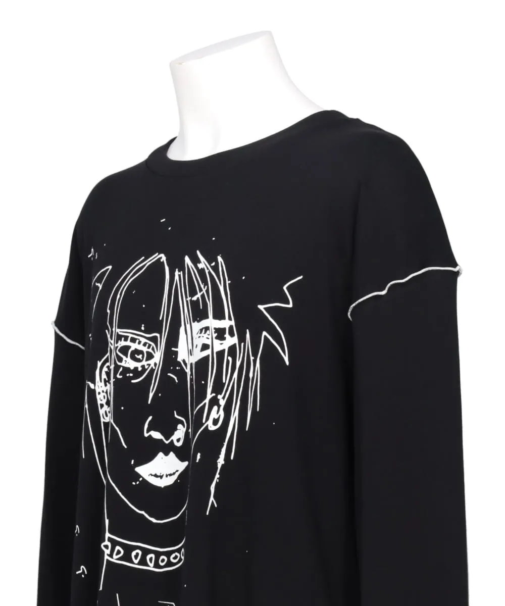 PUNK GIRL RIB KNIT LONG SLEEVE T-SHIRT