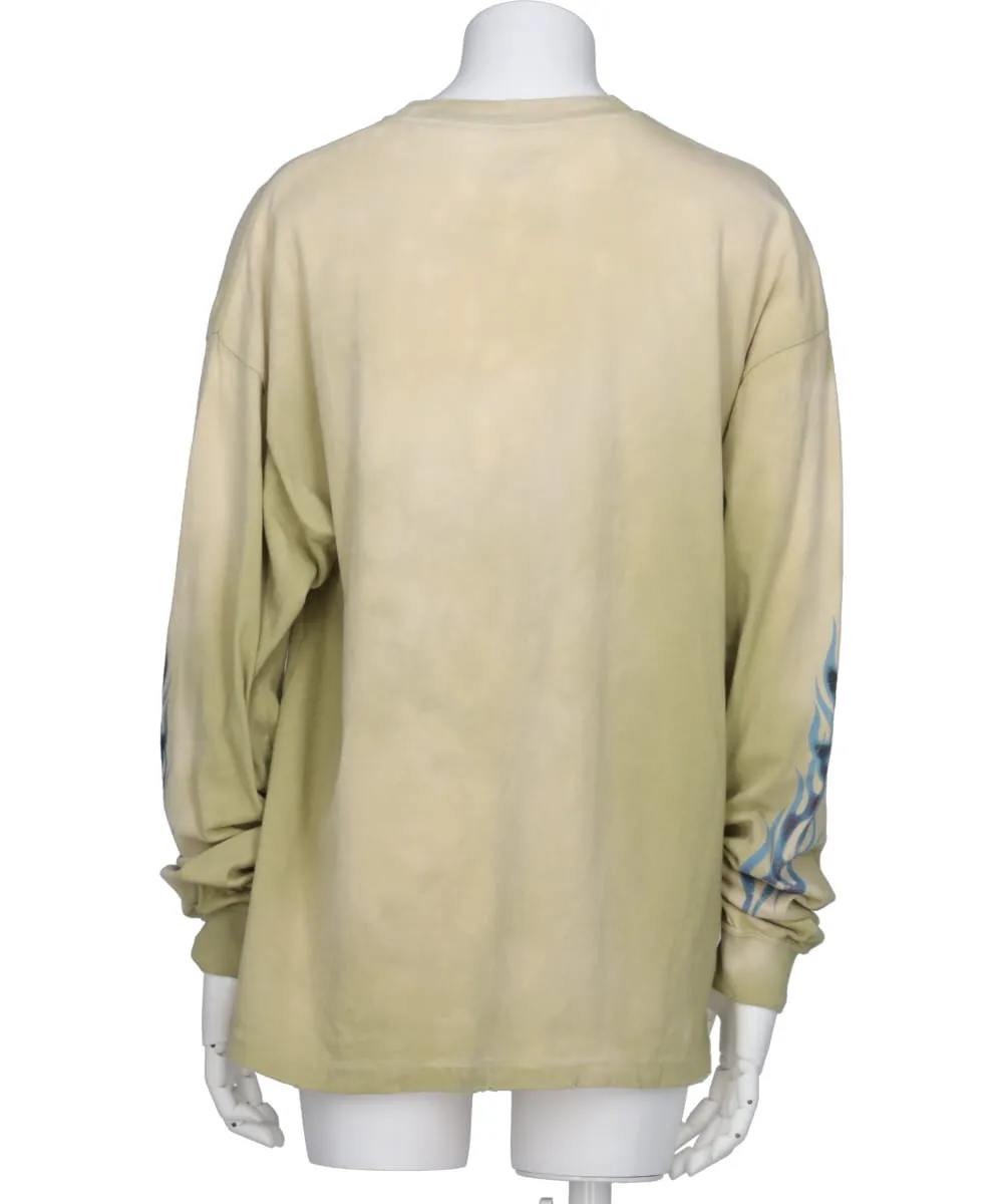 “KMY-FIRE” DISTRESSED L/S TEE