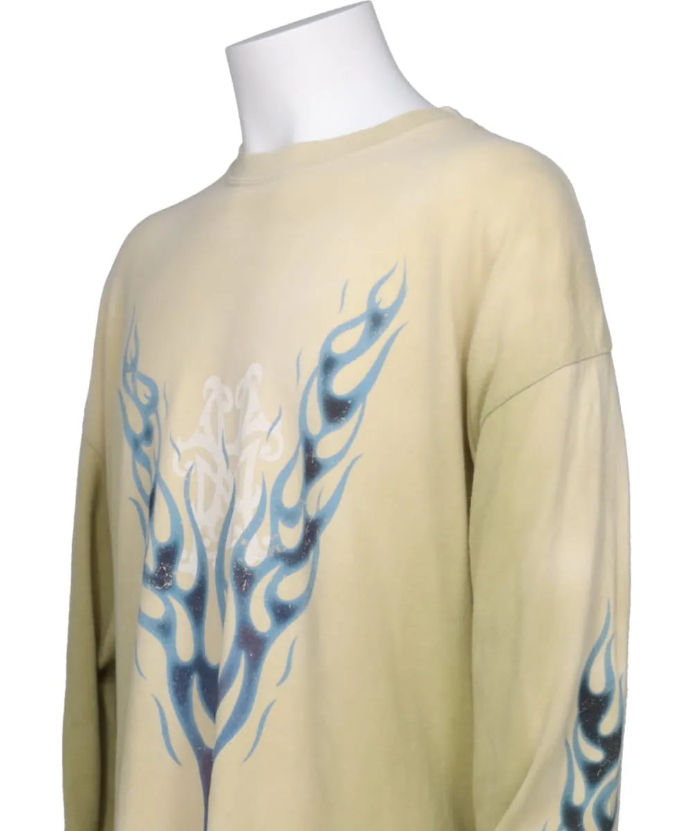 “KMY-FIRE” DISTRESSED L/S TEE