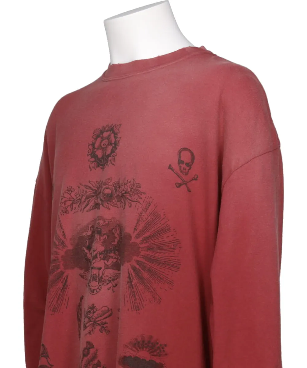 “ADVERTISING ART” DISTRESSED L/S TEE