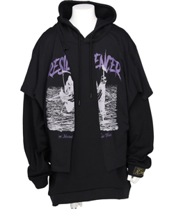 HOODIE DOUBLED WITH PRINTED T SHIRT RESILENCER