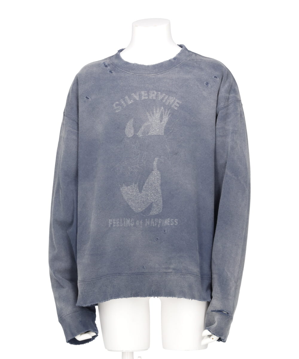 DESTOROYED PRINED PULLOVER