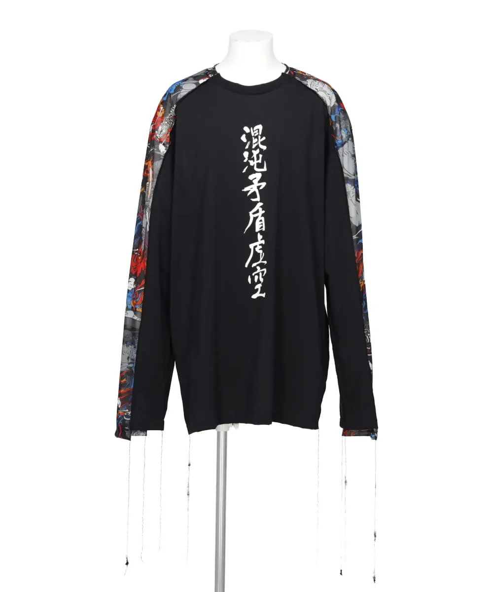 DOCKING SHEER LONG SLEEVE T-SHIRT FRONT AND BACK