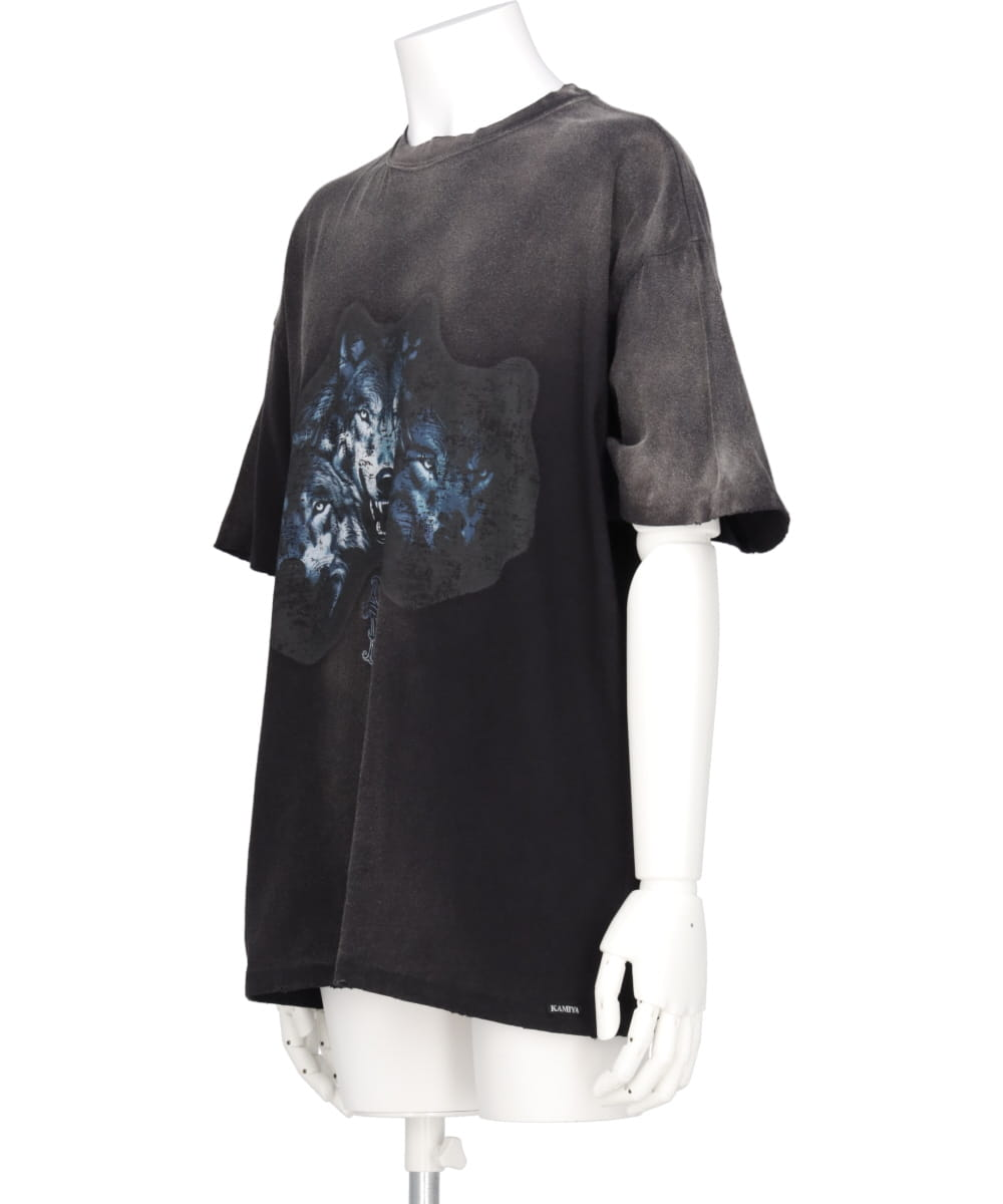 "KMY-WOLF" DISTRESSED TEE
