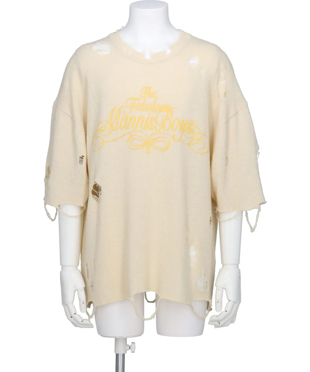 DISTRESSED BIG KNIT T-SHIRT