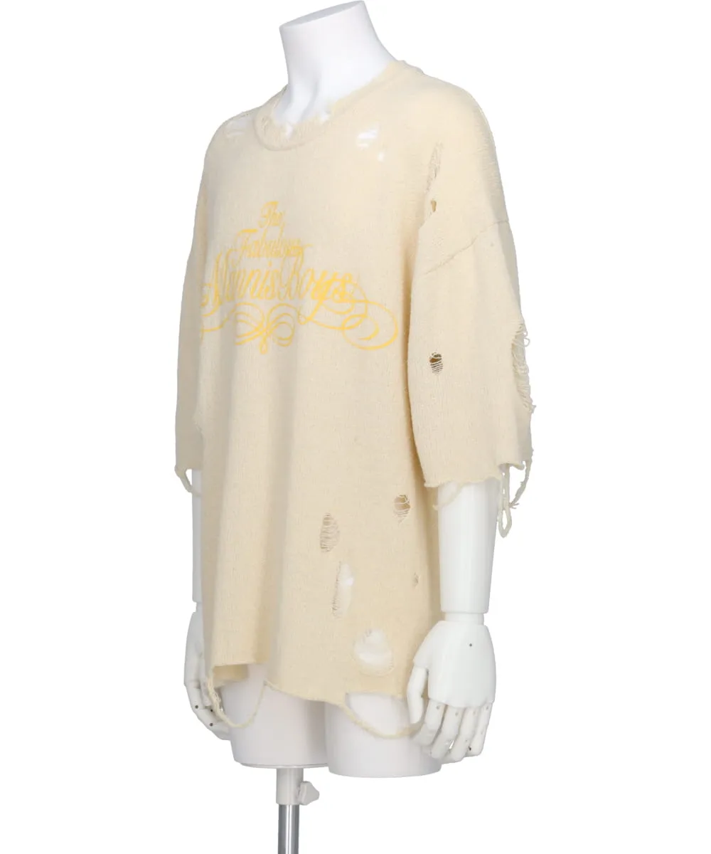 DISTRESSED BIG KNIT T-SHIRT