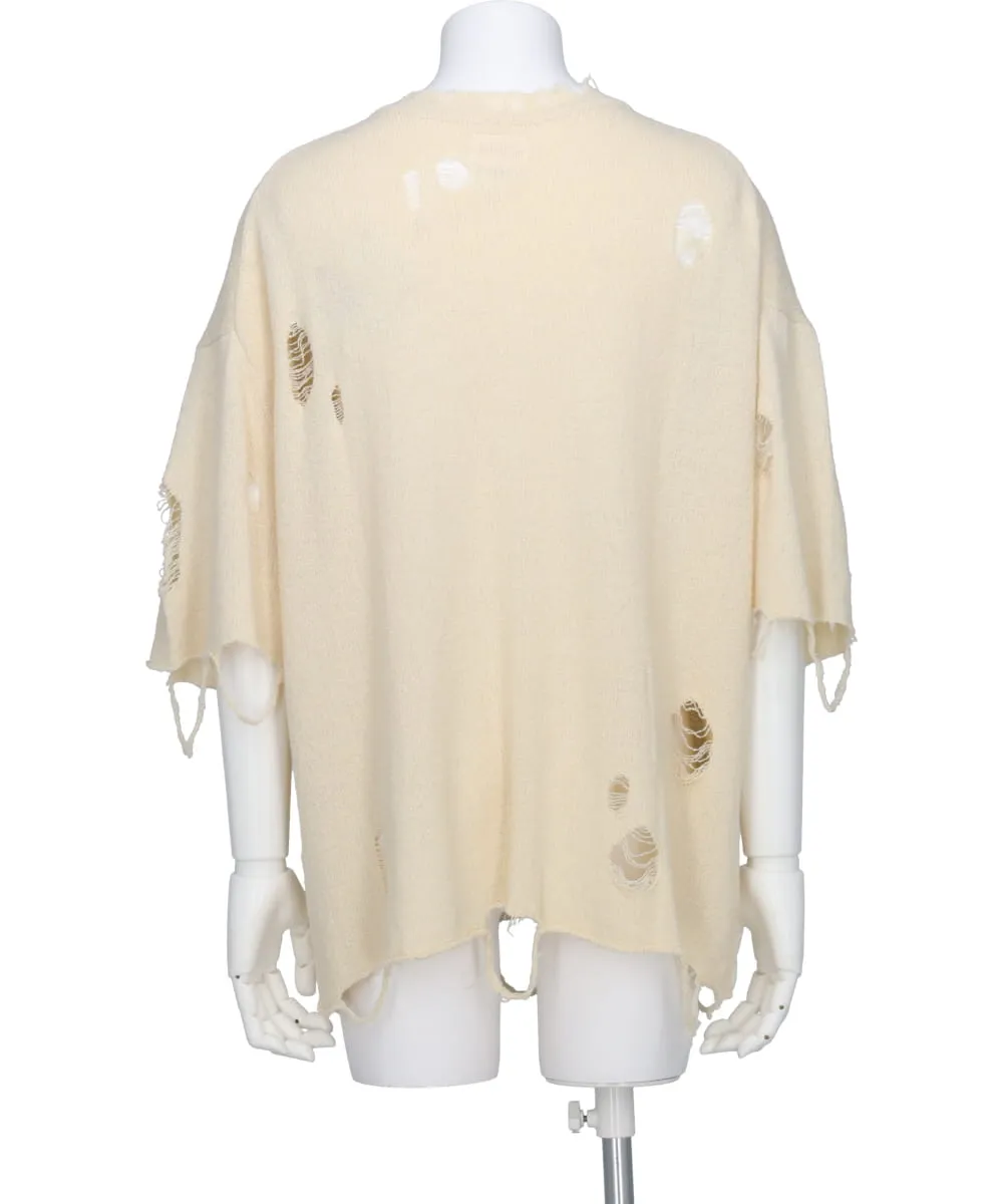 DISTRESSED BIG KNIT T-SHIRT