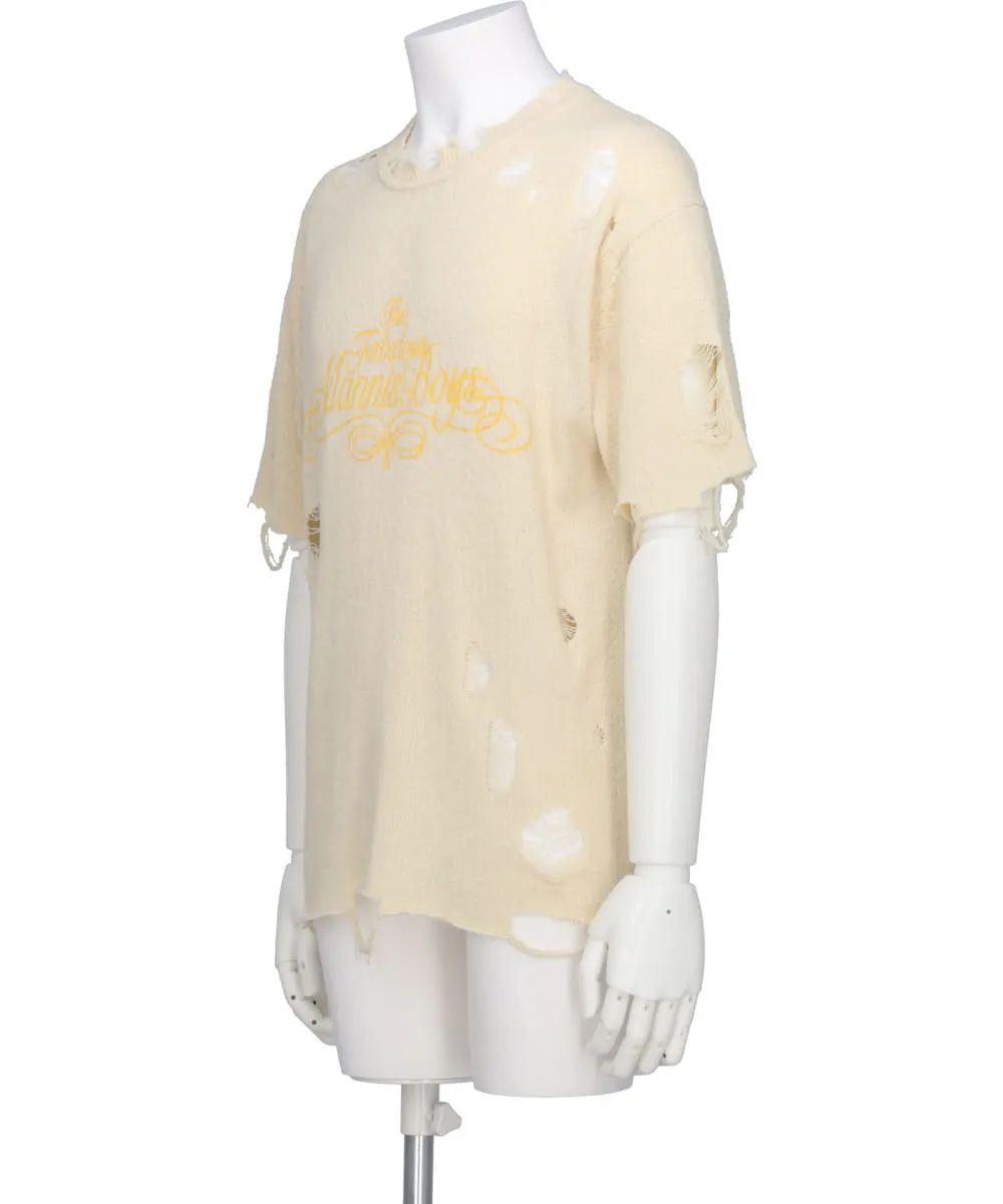 ずっと気になってた KAMIYA カミヤ G14TS075 25SS T-SHIRT KNIT BIG DISTRESSED クラブ