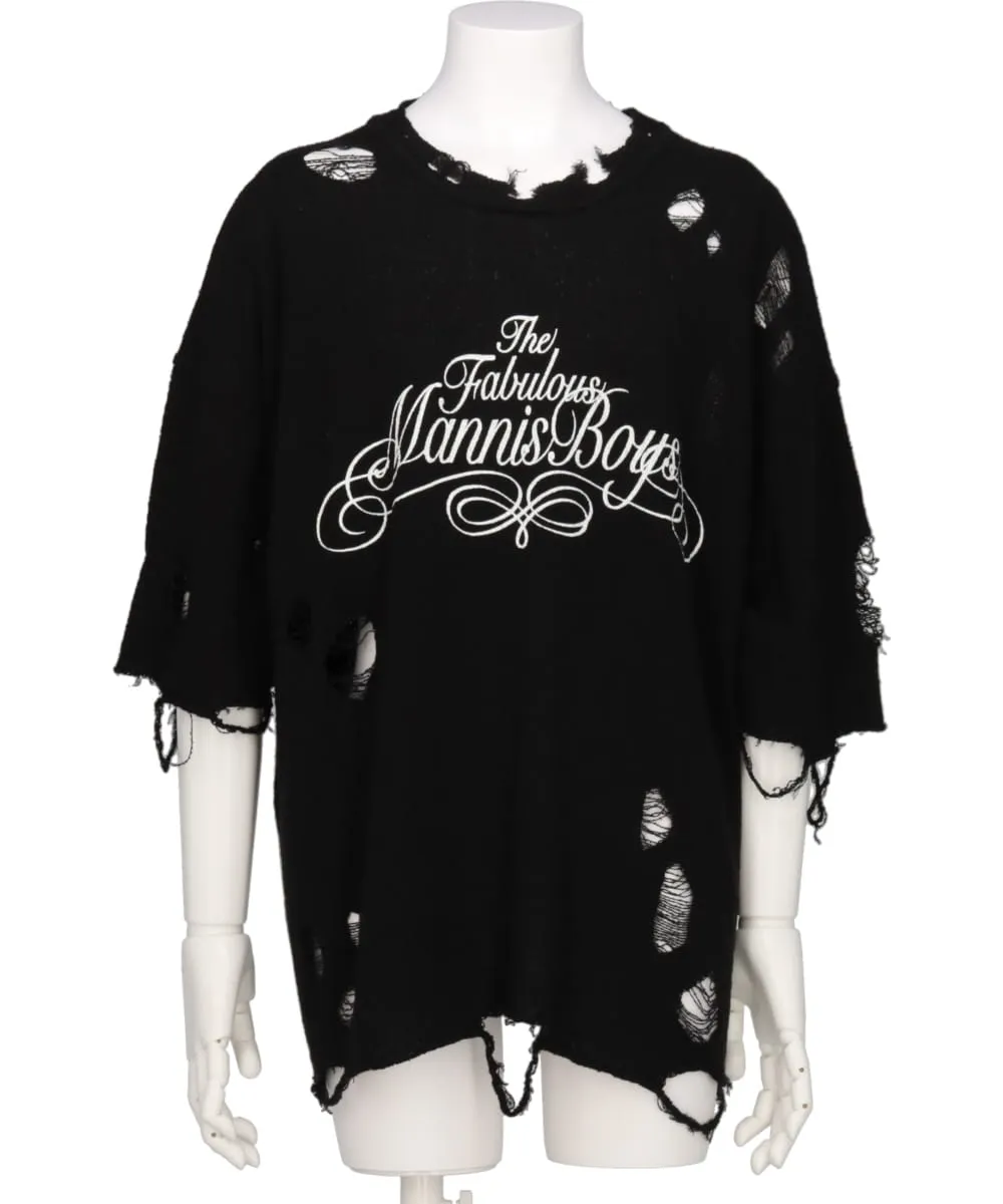 DISTRESSED BIG KNIT T-SHIRT