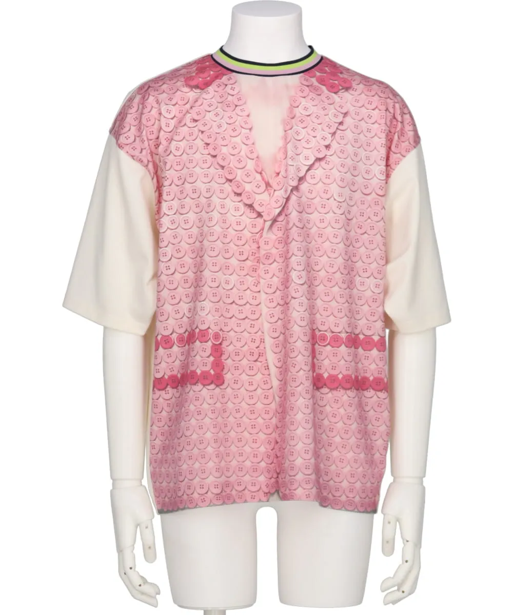 PHOTO GRAPHIC T-SHIRT (PINK BUTTON)
