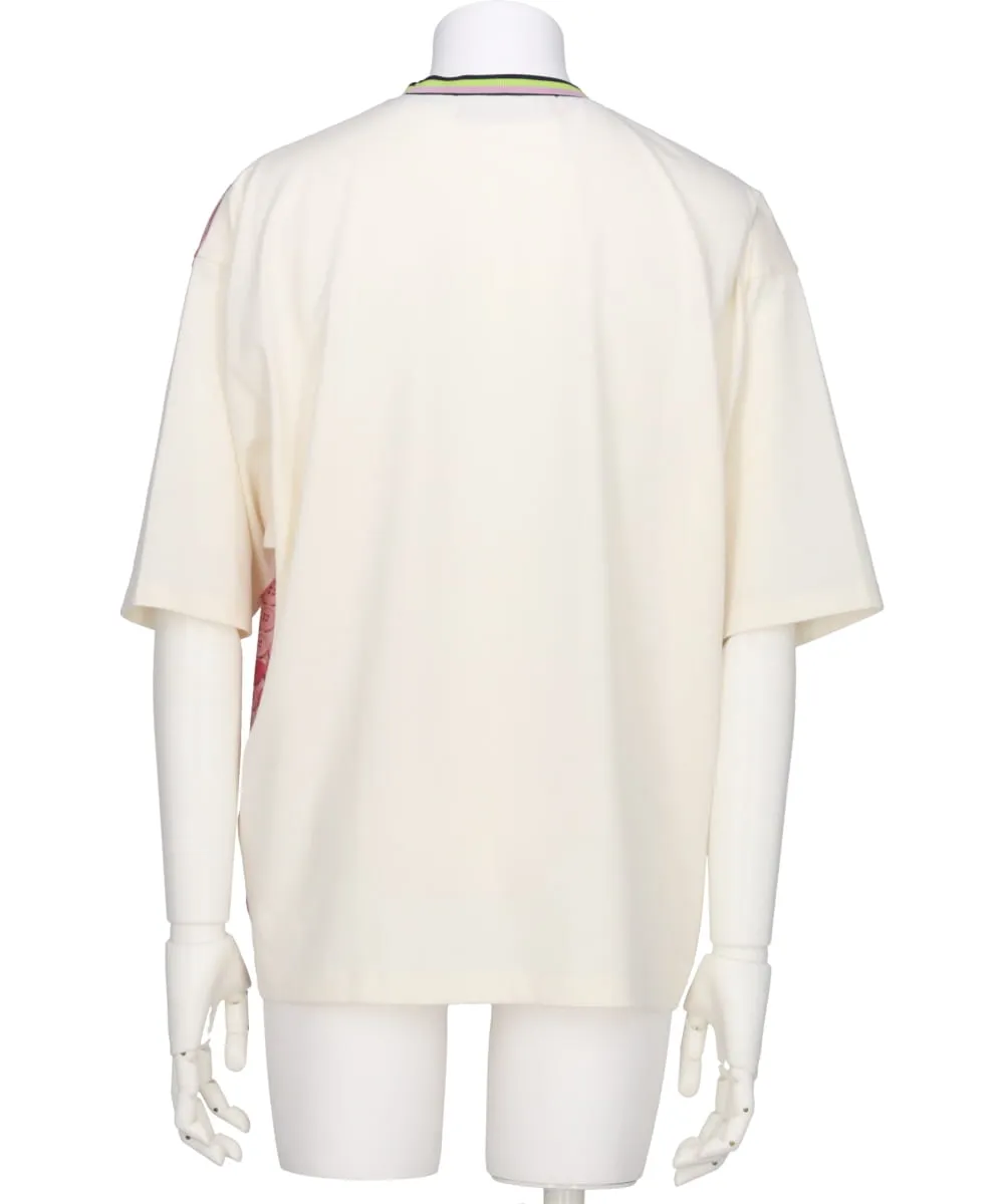 PHOTO GRAPHIC T-SHIRT (PINK BUTTON)