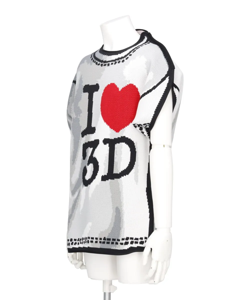 doublet(ダブレット) 2024SS 二次元「ILOVE3D」Tシャツ 24SS49KN149-01 